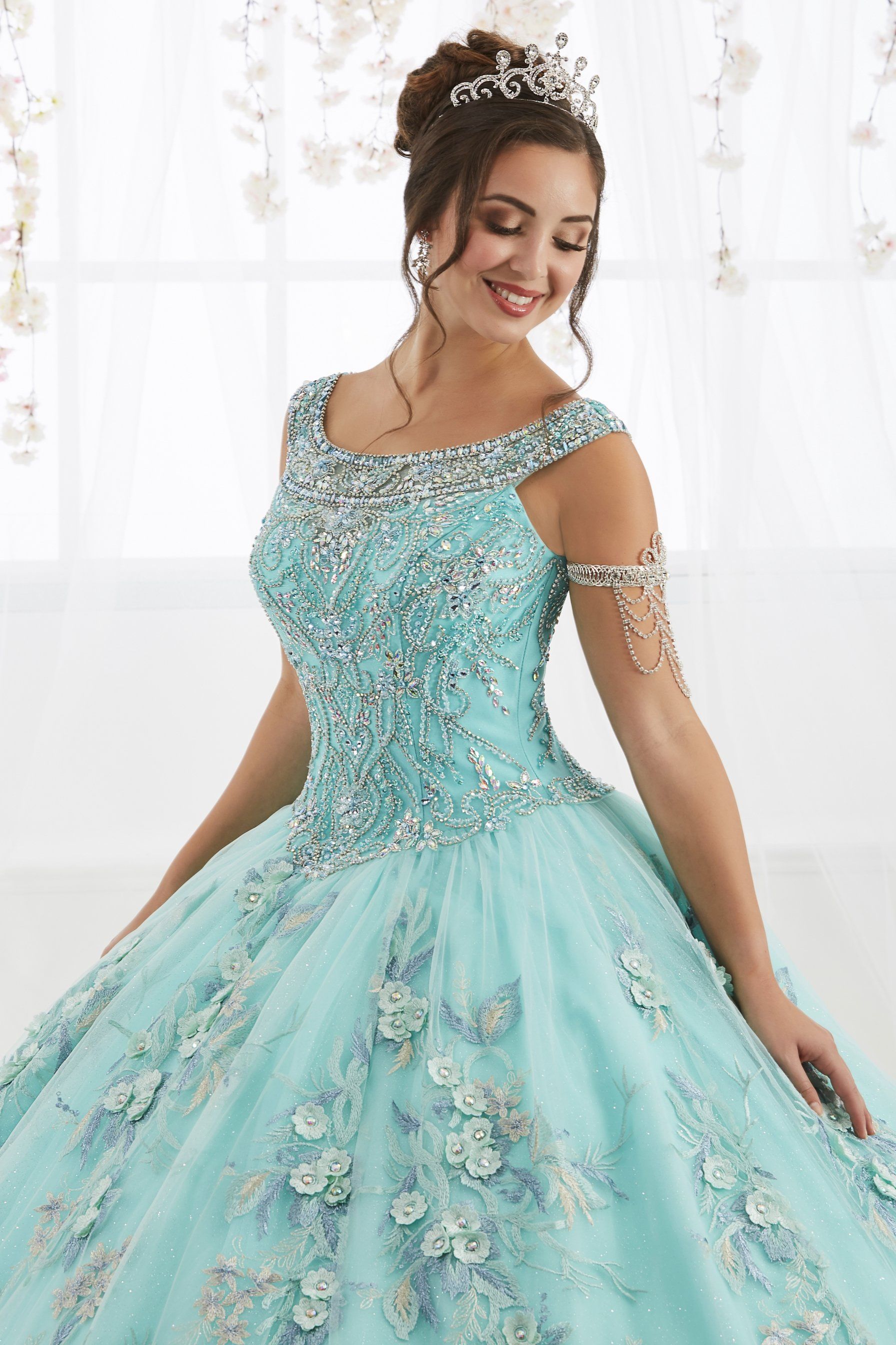 Floral Embroidered Quinceanera Dress by House of Wu 26918