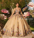 Abito da Quinceañera Ricamato Floreale di Ragazza EV37-637