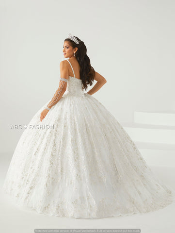 Quinceanera-Kleid mit Blumen-Glitzer von Fiesta Gowns 56437
