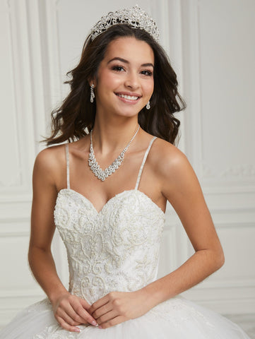 Quinceanera-Kleid mit Blumen-Glitzermuster von House of Wu 26985