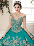 Abito da Quinceañera con Scollo a V e Glitter Floreale di House of Wu 26956