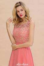 Floral Lace A-line Simple Wedding Dress Sleeveless Maxi Bridesmaid Dress