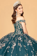 Floral Off Shoulder Ball Gown by Elizabeth K GL3074