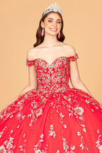 Floral Off Shoulder Ball Gown by Elizabeth K GL3074