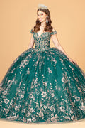 Schulterfreies Ballkleid mit Blumenmuster von Elizabeth K GL3074