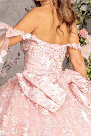 Ballkleid mit Blumenmuster und schulterfreiem Cape-Ärmeln von GLS Gloria GL3465