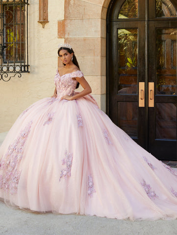 Schulterfreies Quinceanera-Kleid mit Blumenmuster von House of Wu 26061
