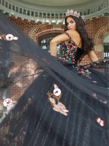 Quinceanera-Kleid mit Blumendruck von House of Wu 26039