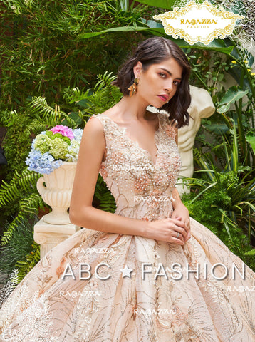 Quinceanera-Kleid mit Blumendruck von Ragazza DV32-532