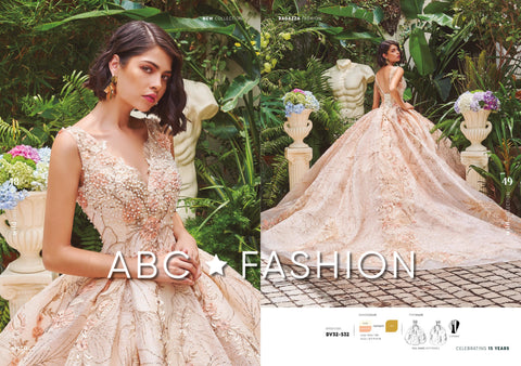 Quinceanera-Kleid mit Blumendruck von Ragazza DV32-532