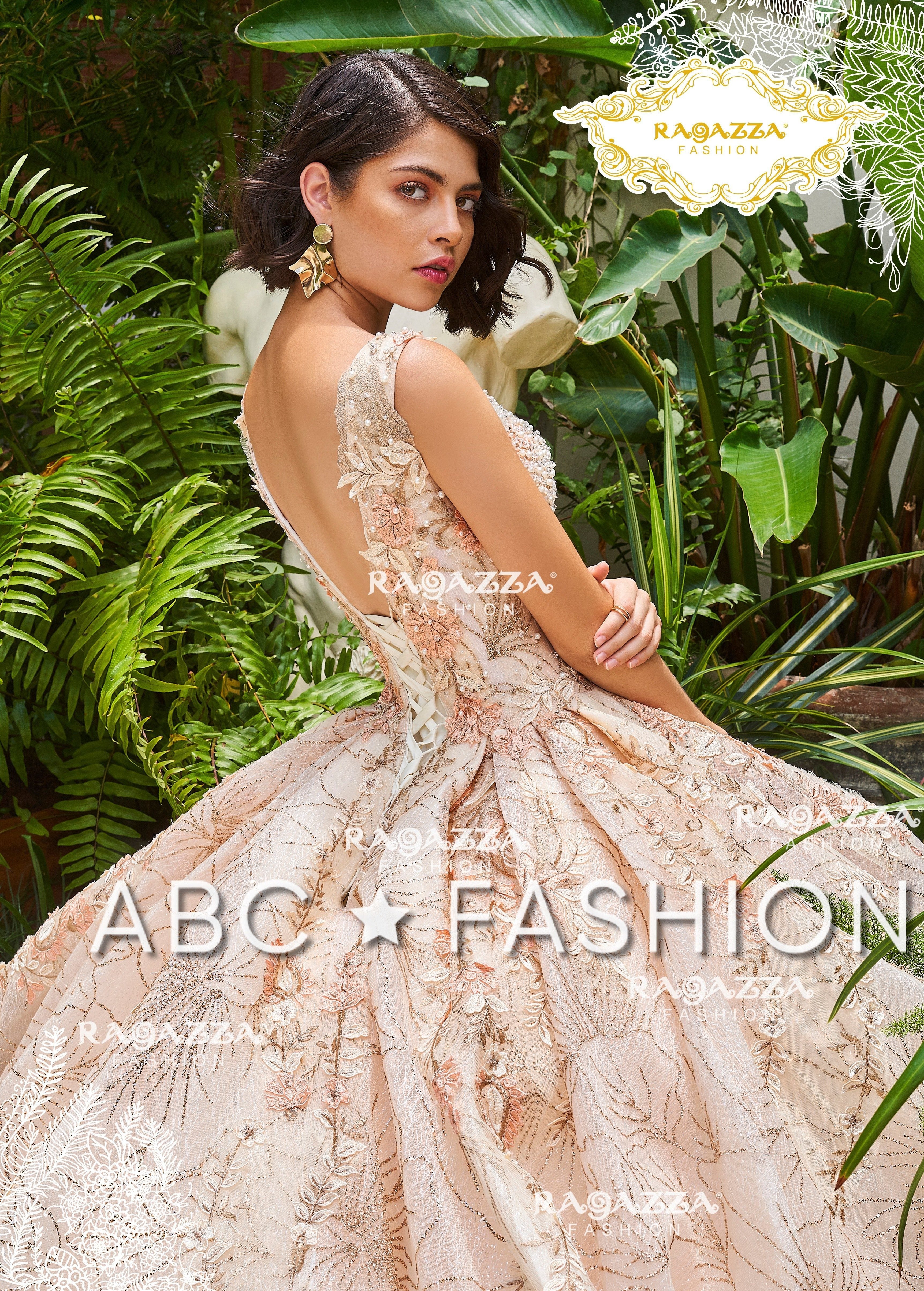 Floral Print Quinceanera Dress by Ragazza DV32-532