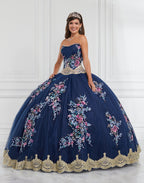 Vestido floral de quinceanera com alças amovíveis da LA Glitter 24067