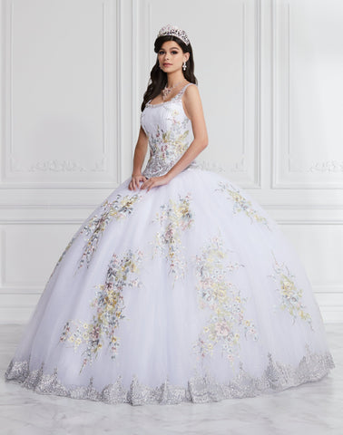 Geblümtes Quinceanera-Kleid mit abnehmbaren Trägern von LA Glitter 24067