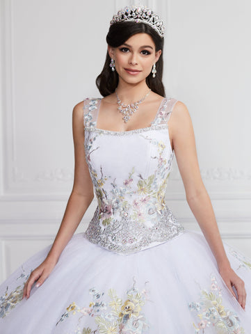 Geblümtes Quinceanera-Kleid mit abnehmbaren Trägern von LA Glitter 24067
