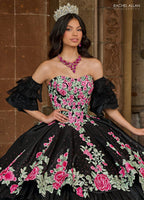 Floral Tiered Lace Quinceanera Dress by Rachel Allan RQ5002