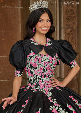 Vestido de quinceanera floral em camadas e renda, de Rachel Allan RQ5002