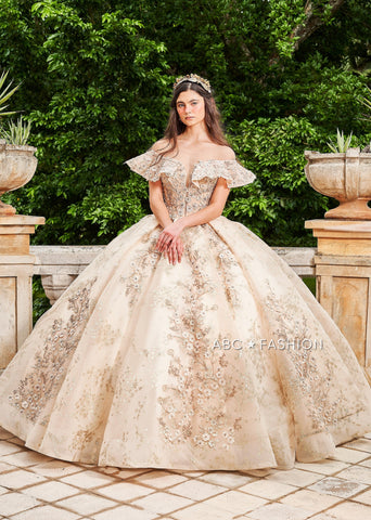Quinceanera-Kleid mit Flatterärmeln von Ragazza DV73-573