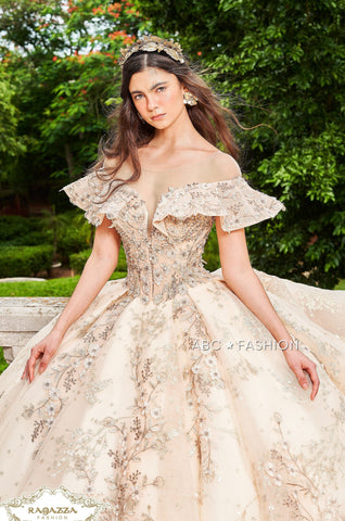 Quinceanera-Kleid mit Flatterärmeln von Ragazza DV73-573