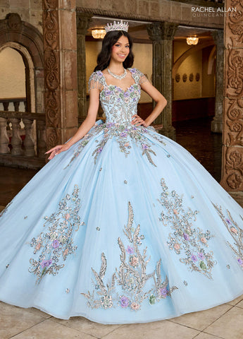 Quinceanera-Kleid mit Fransen und Flügelärmeln von Rachel Allan RQ3126
