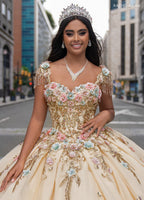 Fringe Cap Sleeve Quinceanera Dress by Rachel Allan RQ3126