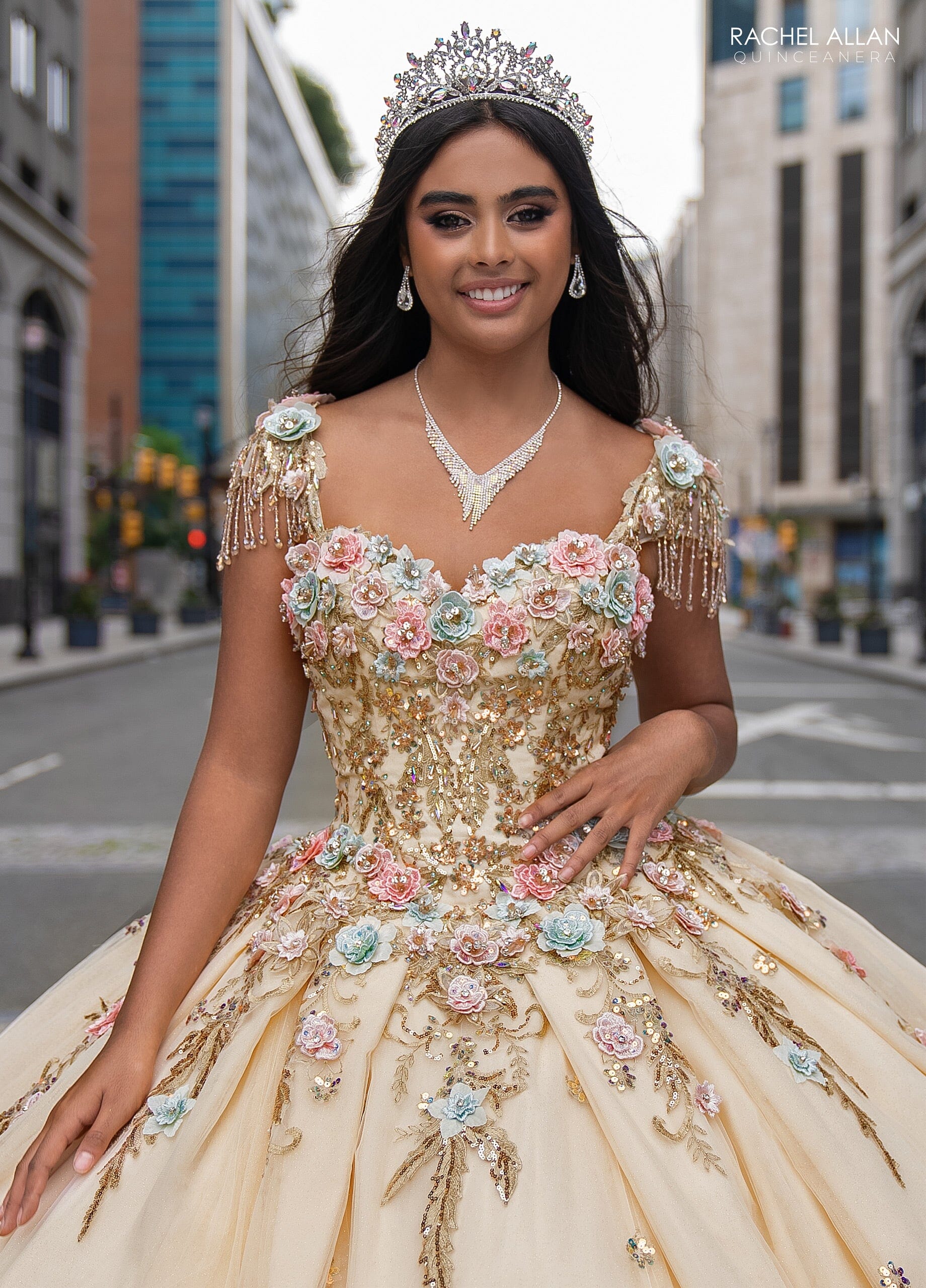 Fringe Cap Sleeve Quinceanera Dress by Rachel Allan RQ3126