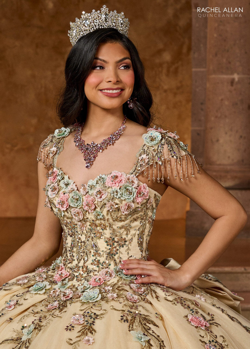 Fringe Cap Sleeve Quinceanera Dress by Rachel Allan RQ3126