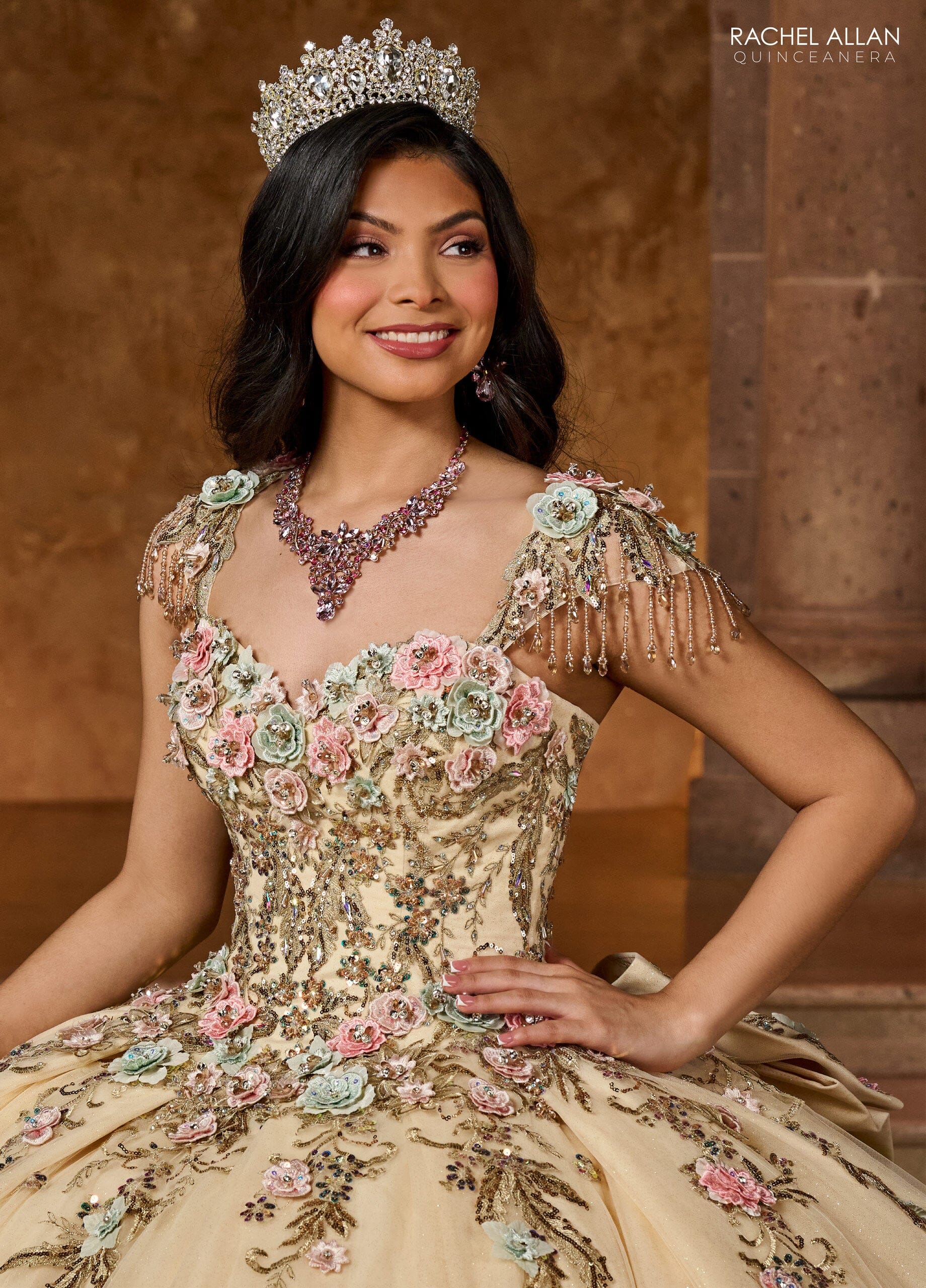 Fringe Cap Sleeve Quinceanera Dress by Rachel Allan RQ3126