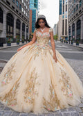 Vestito da Quinceañera con Manica a Sbuffo e Cappello a Frangia di Rachel Allan RQ3126