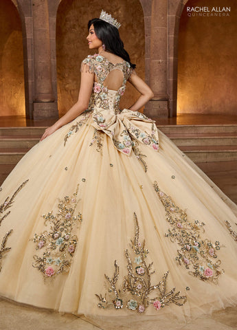 Quinceanera-Kleid mit Fransen und Flügelärmeln von Rachel Allan RQ3126