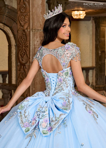 Quinceanera-Kleid mit Fransen und Flügelärmeln von Rachel Allan RQ3126