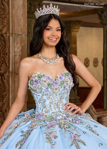 Quinceanera-Kleid mit Fransen und Flügelärmeln von Rachel Allan RQ3126