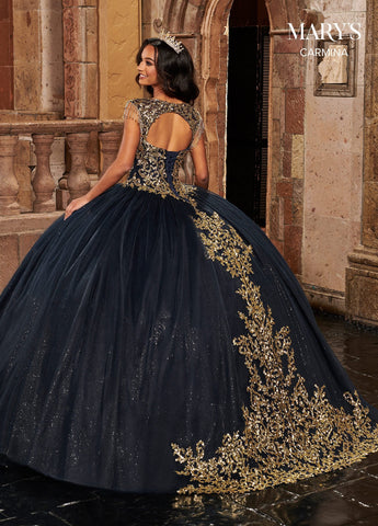 Quinceanera-Kleid mit Fransenärmeln von Mary's Bridal MQ1085