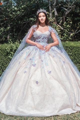 3D Schmetterlings-Cape-Ballkleid von GLS Gloria GL3501