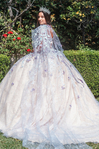 3D Schmetterlings-Cape-Ballkleid von GLS Gloria GL3501
