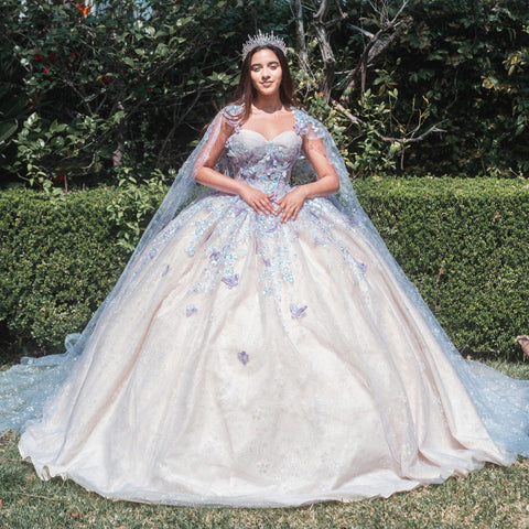 3D Schmetterlings-Cape-Ballkleid von GLS Gloria GL3501