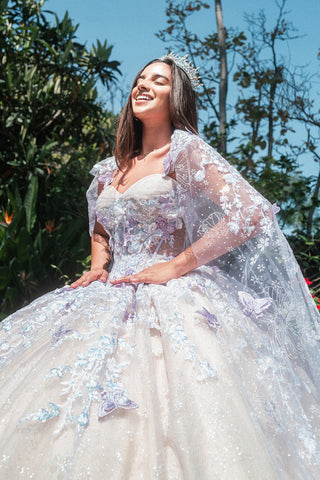 3D Schmetterlings-Cape-Ballkleid von GLS Gloria GL3501