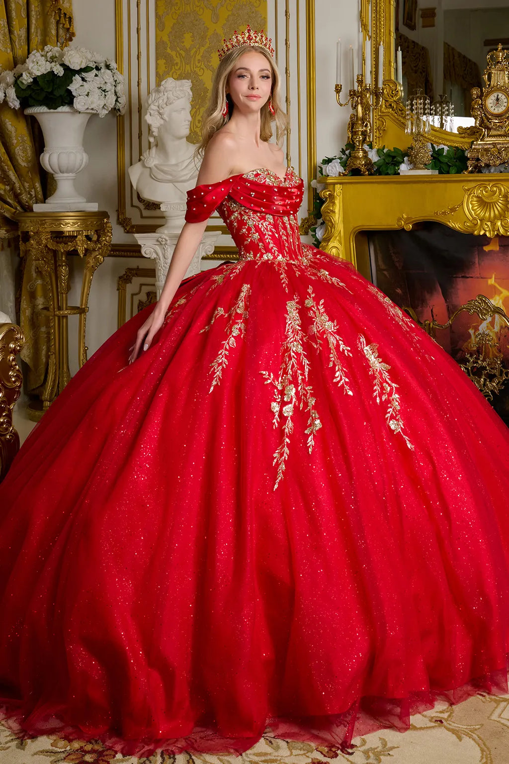 Off Shoulder Ball Gown by Elizabeth K GL3631