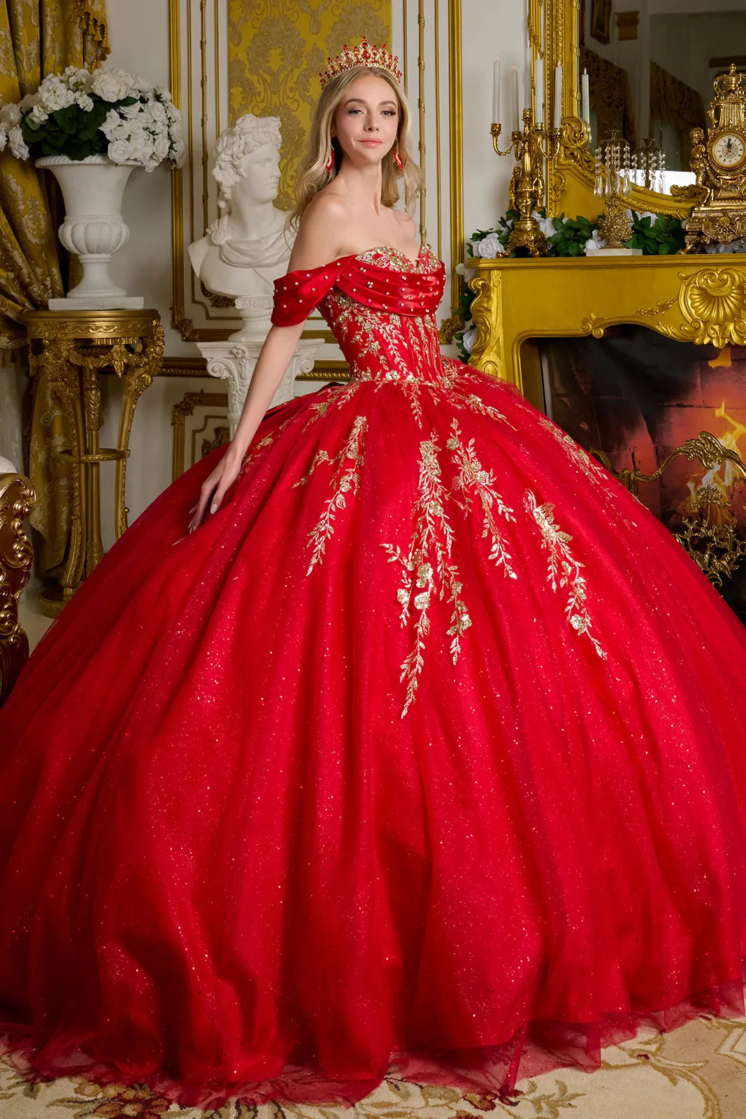 Off Shoulder Ball Gown by Elizabeth K GL3631