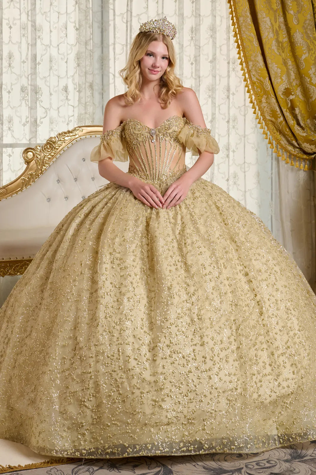 Off Shoulder Ball Gown by Elizabeth K GL3632