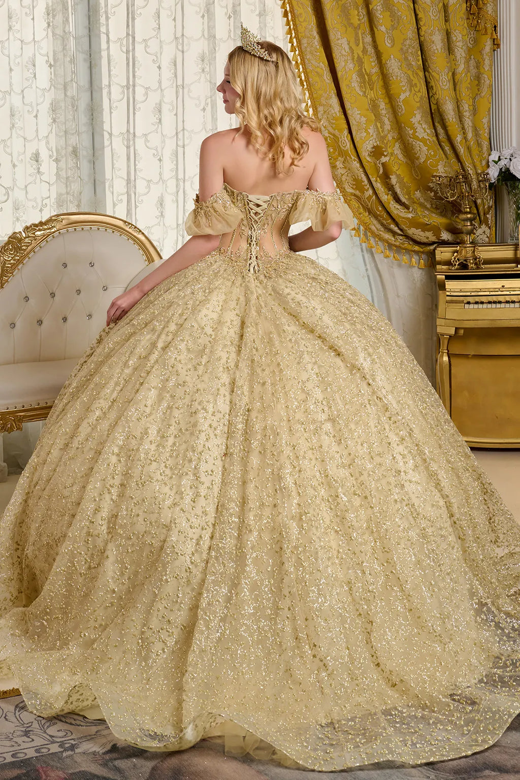 Off Shoulder Ball Gown by Elizabeth K GL3632