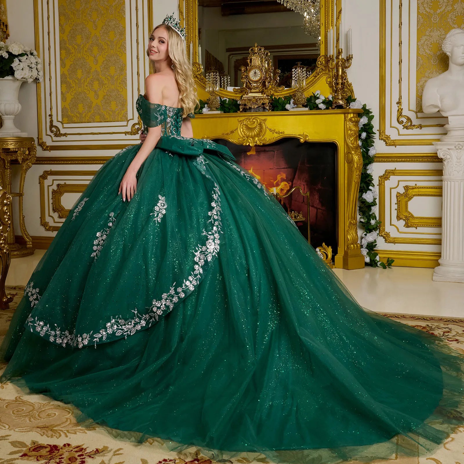 Off Shoulder Ball Gown by Elizabeth K GL3636