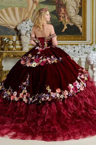 Schulterfreies Ballkleid mit Rüschen von Elizabeth K GL3638