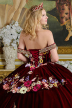 Off Shoulder Ruffled Ball Gown by Elizabeth K GL3638