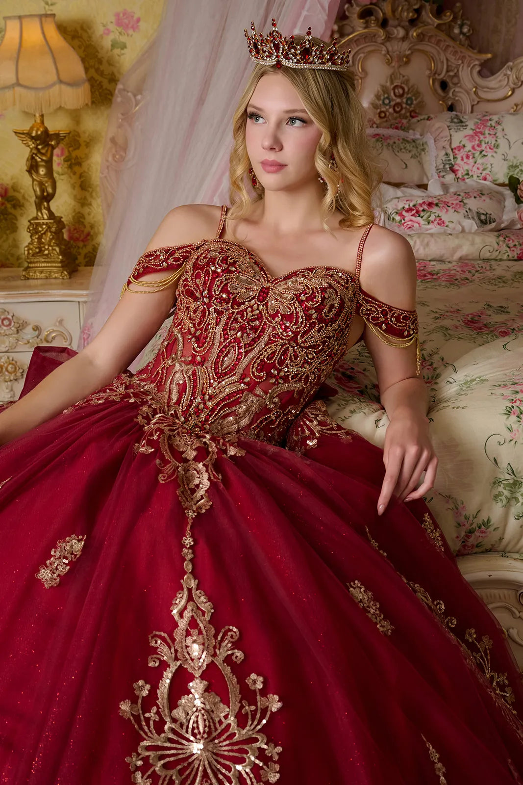 Cold Shoulder Ball Gown by Elizabeth K GL3639