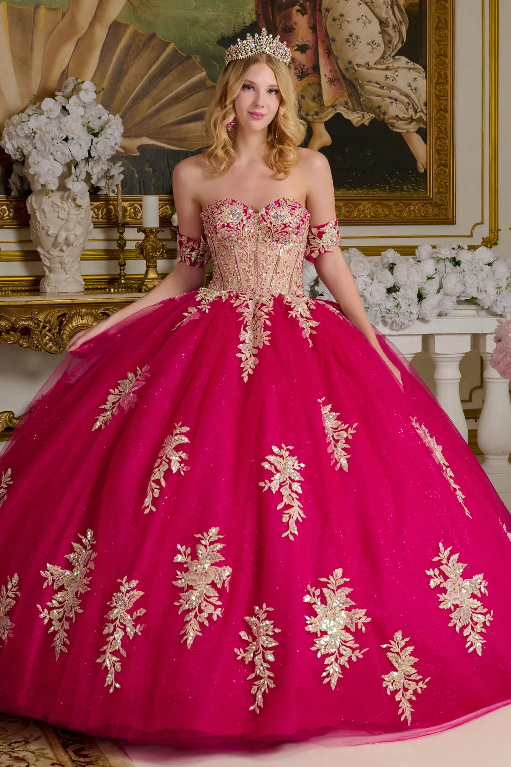 Strapless Corset Ball Gown by Elizabeth K GL3641