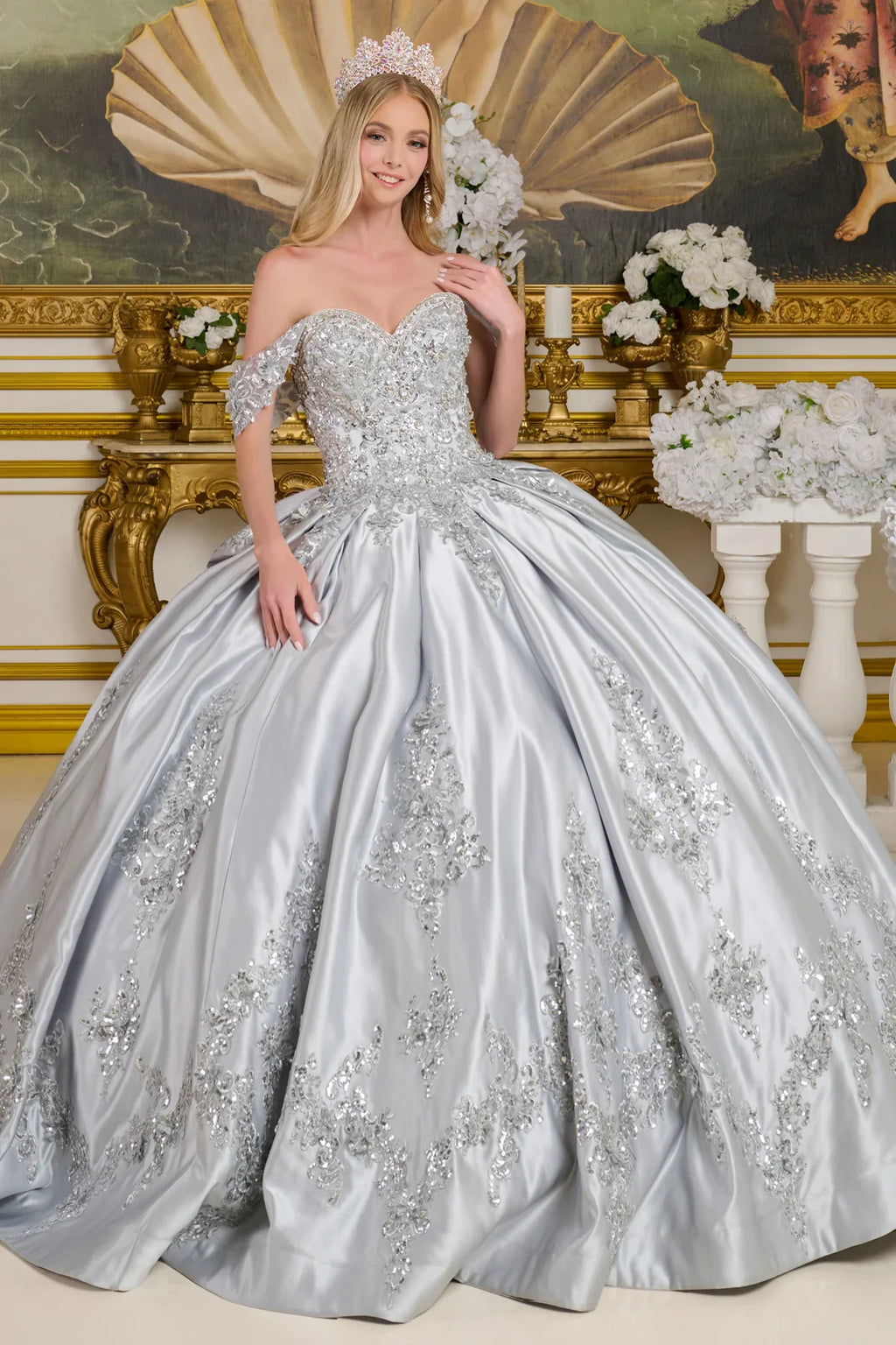 Satin Sweetheart Ball Gown by Elizabeth K GL3643