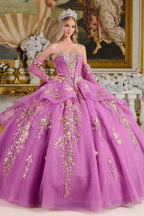 Strapless Long Sleeve Ball Gown by Elizabeth K GL3647