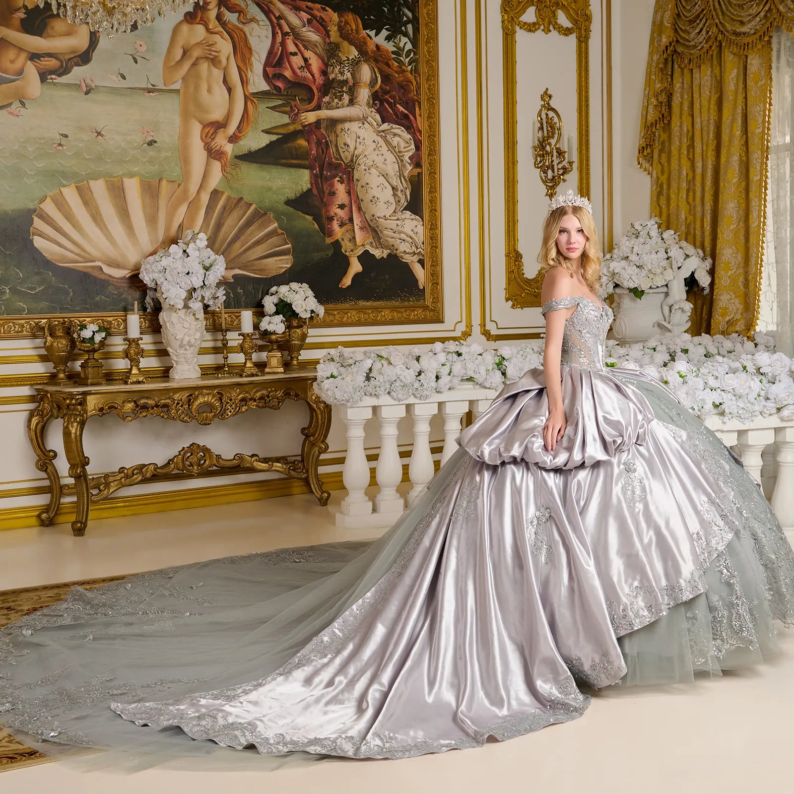 Off Shoulder Ball Gown by Elizabeth K GL3652