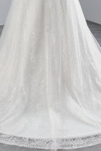 Glamouröses langes Meerjungfrauen-Brautkleid aus Tüll mit Applikationen und Spitze