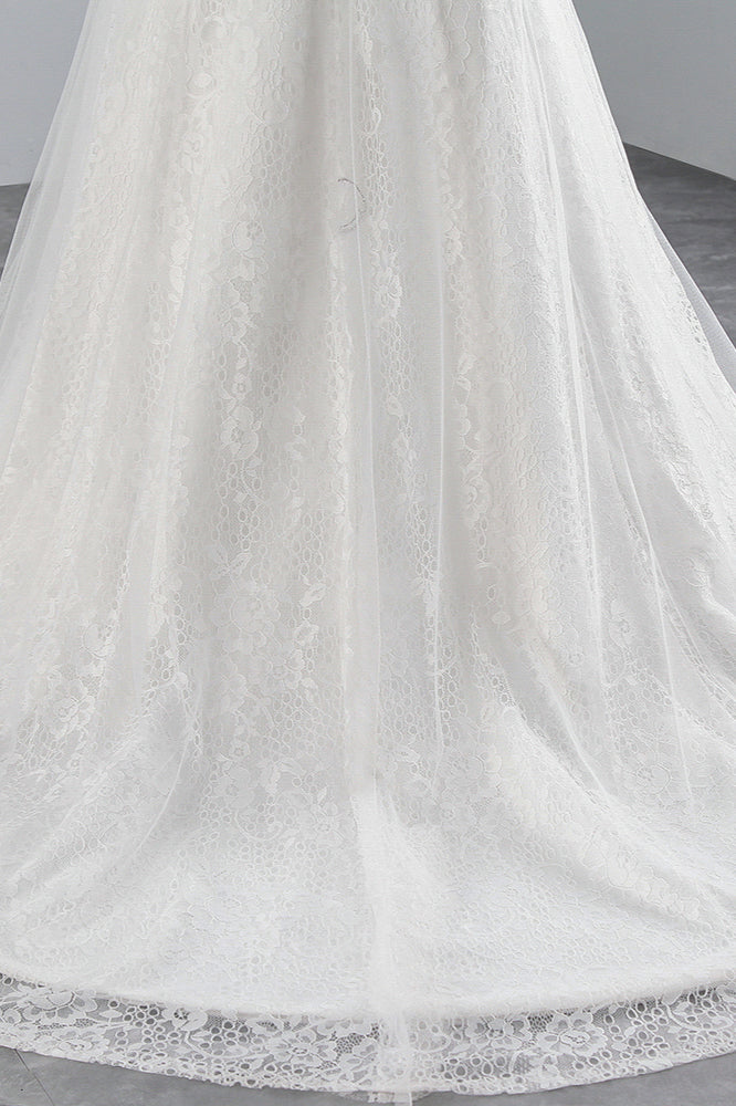 Glamouröses langes Meerjungfrauen-Brautkleid aus Tüll mit Applikationen und Spitze
